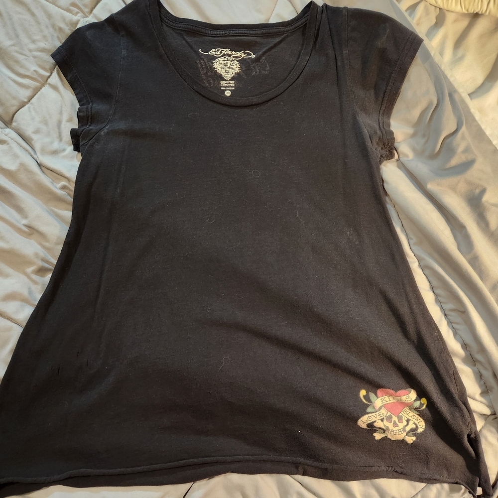 Ex Hardy, Black Flared T-Shirt